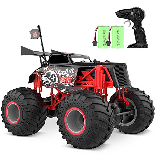 tech rc Coche de Control Remoto para Niños 2.4GHz 1:14 Coche Teledirigido con Baterías Recargables 50 Minutos de Juego, Gran Regalo para Niños (Calavera)