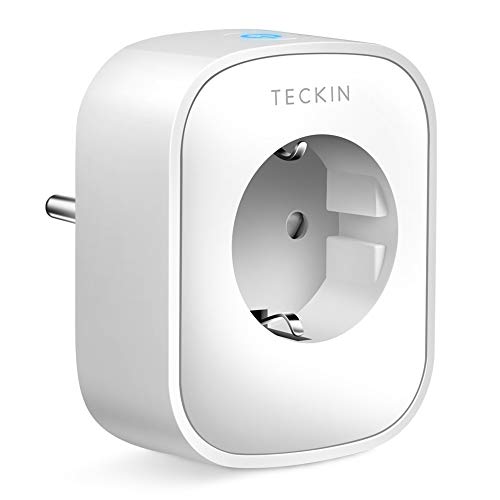 TECKIN Enchufe Inteligente, 16A 3680W Enchufe WiFi Con Monitor de Energía, Compatible con Alexa Echo & Google Asistente, Enchufe con Control Remoto y Función de Temporizado, no se requiere Hub