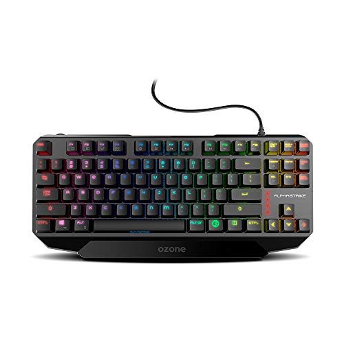 Teclado Gaming Ozone Alpha Strike - Teclado Mecanico - Switches Outemu Red, Iluminacion LED RGB, Silencioso, Numerico, Layout Español