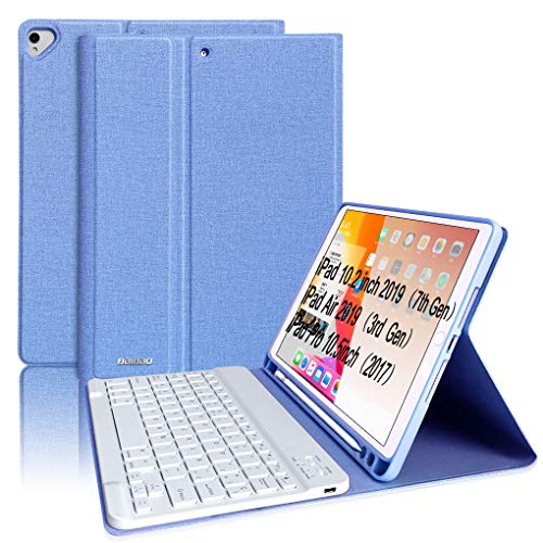 Teclado para iPad 10.2 8th 2020/7th 2019, Funda Teclado para iPad Air 3 10.5 Teclado Inalámbrico para iPad Pro10.5" con Teclado Bluetooth Español ,Funda para iPad 8 Generación con Teclado Desmontable