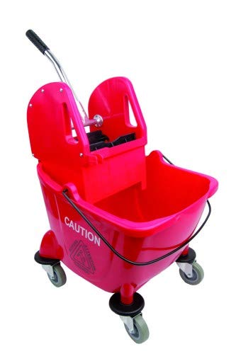 Tecman Kentucky - Cubo para fregona y escurridor (25 L), color rojo Tecman Kentucky - Cubo para fregona y escurridor (25 L), color rojo