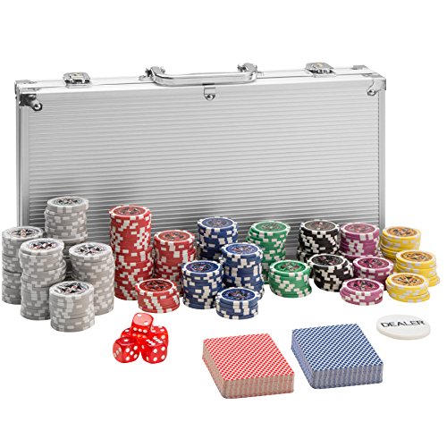 TecTake Maletín de Póker Aluminio con fichas láser Poker Chips | Plateado | Incl. 5 Dados + 2 Barajas de Cartas + 1 ficha de Dealer (300 Pieza | Plateado | no. 402557) TecTake Maletín de Póker Aluminio con fichas láser Poker Chips | Plateado | Incl. 5 Dados + 2 Barajas de Cartas + 1 ficha de Dealer (300 Pieza | Plateado | no. 402557)
