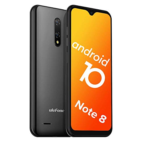 Teléfono Móvil Libre, Ulefone Note 8 Android 10 3G Smartphone Libre, 2GB RAM 16GB ROM (128GB SD) Smartphone, Pantalla 5.5" Water-Drop Screen Movil, 5MP + 2MP + 2MP, Dual SIM, Face ID, GPS (Negro)