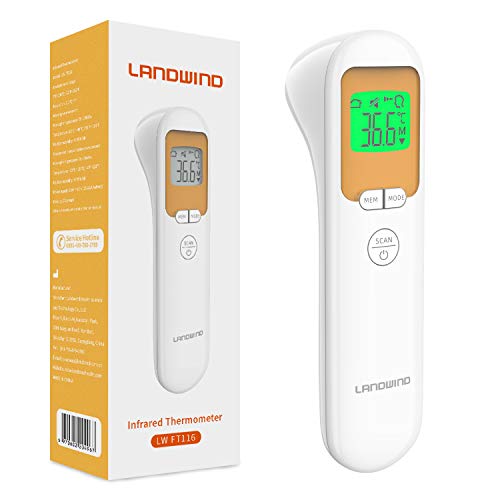 Termómetro Digital Bebé, LANDWIND URF106 Termómetro Infrarrojo de Frente, Multifunción 4 en 1, Alarma de Fiebre, Lectura instantánea para Niños, Adultos, Objetos y Ambiente Termómetro Digital Bebé, LANDWIND URF106 Termómetro Infrarrojo de Frente, Multifunción 4 en 1, Alarma de Fiebre, Lectura instantánea para Niños, Adultos, Objetos y Ambiente
