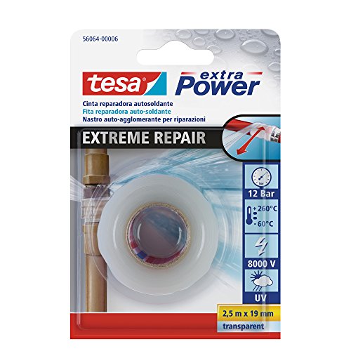 tesa TE56064-00006-00 Cinta de reparación autosoldante Extreme Repair 2,5m x 19mm transparente, Standard tesa TE56064-00006-00 Cinta de reparación autosoldante Extreme Repair 2,5m x 19mm transparente, Standard