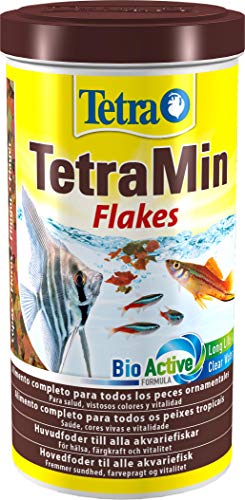TetraMin Flakes Alimento para peces en forma de escamas, para peces sanos y aguas claras, 1 L