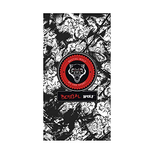 Textil Tarragó Bestial Wolf Toalla de Playa, Algodón, Negro, 33x45x3 cm Textil Tarragó Bestial Wolf Toalla de Playa, Algodón, Negro, 33x45x3 cm