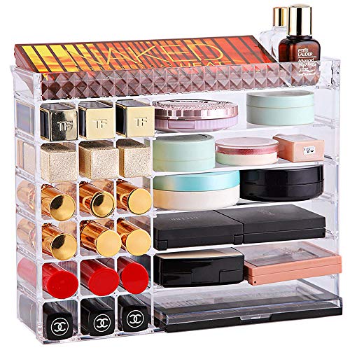 TFACR Caja Organizadora Maquillaje Transparente: Gran Capacidad, Caja De Clasificación De Múltiples Compartimentos, Organice Fácilmente Sus Cosméticos, Joyas Y Accesorios para El Cabello