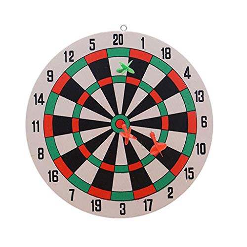 TJLSS Juego de Tablero de Dardos de 29,5 CM, Juego de Pared para Colgar en la Pared, Ambos Lados Disponibles, Juego de Lanzamiento Espesado para Interiores y Exteriores