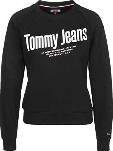 Tommy Hilfiger Tjw Chest Logo Sweatshirt Sudadera, Negro (Black Bds), 42 (Talla del Fabricante: X-Large) para Mujer