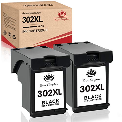 Toner Kingdom Remanufacturado para HP 302XL 302 Cartuchos de Tinta Reemplazo para HP DeskJet 1110 2130 3630 Envy 4520 4522 4523 4524 Officejet 3830 3831 4650 4652 4654 5220 5230 (2 Negro)