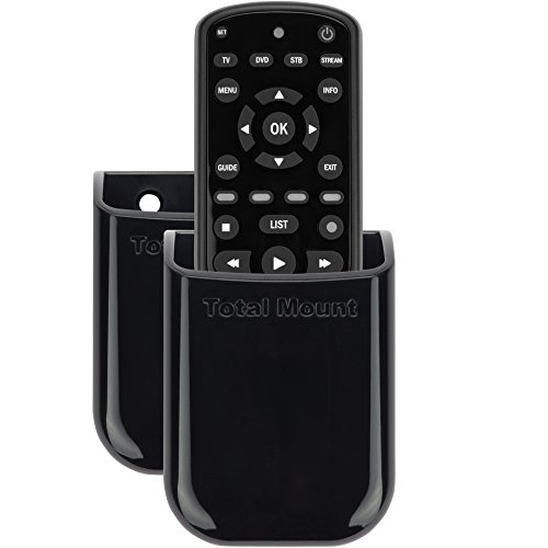 TotalMount Soporte universal para un mando a distancia Soporte de pared para TV Soporte de mesa Caja de almacenamiento para 1 mando a distancia en paquete doble