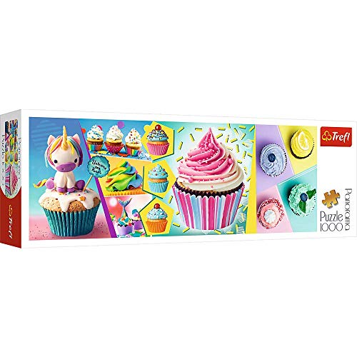 Trefl 29045 - Puzzle Panorama Modelo Cupcakes de Colores, 1000 Piezas, Multicolor