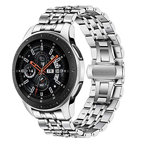 TRUMiRR Compatible con Galaxy Watch 46mm Correa de Reloj de Metal,22mm Correa de Reloj de Metal de Acero Inoxidable Banda de Repuesto para Samsung Galaxy Watch 46mm/Gear S3 Frontier Classic