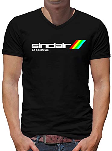 TShirt-People Sinclair ZX Spectrum - Camiseta para hombre con cuello en V Negro S