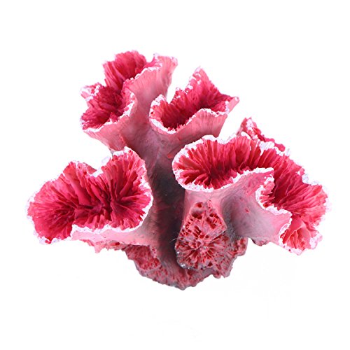 Ueetek Planta artificial de coral para acuario, plantas submarinas, decoración (rojo)