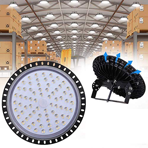 UFO LED Iluminación, WZTO 30000LM 300W Techo de Cristal 6000K-6500K Impermeable IP65, Brillante Iluminación Comercial Bahía Luces Almacén led Lámpara de Techo de Cristal- Garantía de 2 años