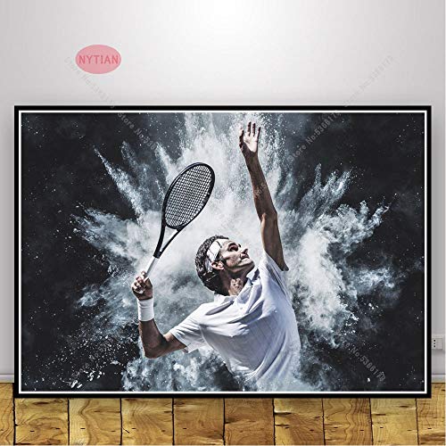 UIOLK Regalo de Estrella de Arte de Estilo nórdico Roger Federer (Roger Federer) póster Pintura al óleo decoración de Arte de Pared póster de Arte Retro para el hogar