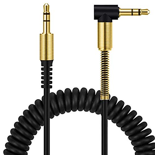 ULTRICS Cable Jack, Primavera Bobina 3.5 mm Ángulo Derecha Chapado en Oro Audio Cable Macho a Macho, Aux Cable Compatible con Auriculares iPhones Samsung iPods iPads Smartphones Altavoz MP3-30CM ULTRICS Cable Jack, Primavera Bobina 3.5 mm Ángulo Derecha Chapado en Oro Audio Cable Macho a Macho, Aux Cable Compatible con Auriculares iPhones Samsung iPods iPads Smartphones Altavoz MP3-30CM