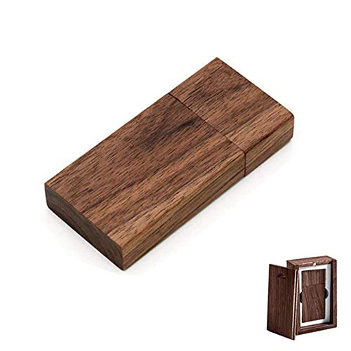 Unidad flash USB de madera de nogal, USB 2.0 de 64 GB, con caja de madera (2.0 64 GB)