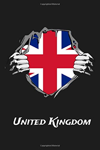 United Kingdom : Country Flag Journal 120 Pages (6 x 9 ),Lined Notebook English Souvenir , Soft Cover, Matte Finish