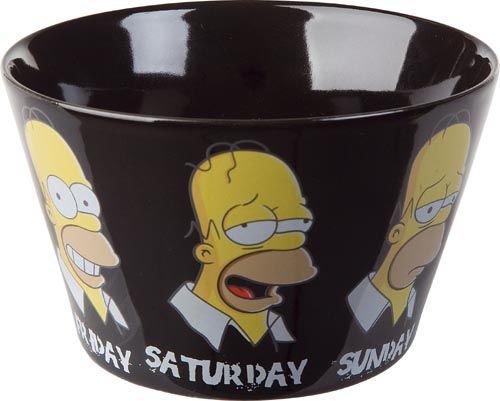 United Labels 0199416 Los Simpson - Cuenco con diseño de Homer y días de la Semana en inglés, Color Negro