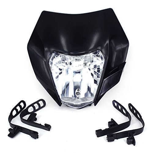 Universal Headlight Head Lamp Light Fairing Street Fighter Máscara Day Running Light para Scooters ATV Dirt Pit Bike Enduro Black Universal Headlight Head Lamp Light Fairing Street Fighter Máscara Day Running Light para Scooters ATV Dirt Pit Bike Enduro Black