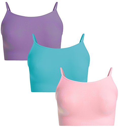UnsichtBra Pack de 3 Sujetadores básicos para Mujer (Rosa, Azul, púrpura, M-L)