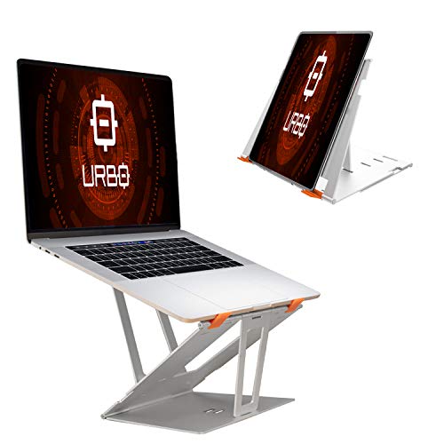 Urbo Kano Soporte para Ordenador portátil ergonómico, Plegable y portátil con ajustes de Altura y ángulo para oficinas, hogares y coworkings