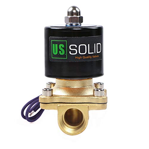 U.S. Solid 12V DC 1/2" G Válvula de solenoide eléctrica Latón Normalmente Cerrado Solenoid Valve Impulsado Directamente para Agua Aire Aceite Viton Material del sello