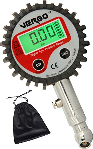 VERGO Medidor Digital de Presión para Neumáticos – Manometro Pantalla de 2 Pulgadas-LCD iluminada-Unidades de Medida Multiples - 0-200 PSI/ 0-14 Bar - Auto Coche Moto Camión-Pilas Baterias Incluidas VERGO Medidor Digital de Presión para Neumáticos – Manometro Pantalla de 2 Pulgadas-LCD iluminada-Unidades de Medida Multiples - 0-200 PSI/ 0-14 Bar - Auto Coche Moto Camión-Pilas Baterias Incluidas