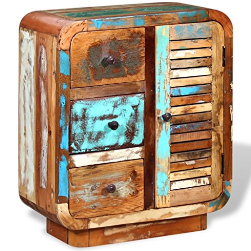 vidaXL Aparador de Madera Reciclada Maciza con 3 Cajones Vintage Hecho a Mano vidaXL Aparador de Madera Reciclada Maciza con 3 Cajones Vintage Hecho a Mano