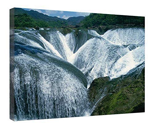VinMea Canvas Wall Art Wooden Framed - Mega Falls - Print on Canvas Wrap For Home Decoration Ready to Hang (12X16 Inch, Framed)