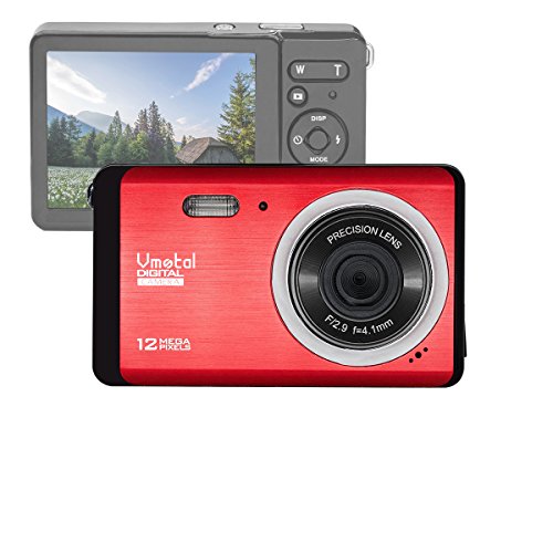 Vmotal GDC80X2 Cámara Digital compacta con Zoom Digital 8X / 12 MP/Cámara compacta HD/Pantalla TFT LCD de 2,8" para niños/Principiantes/Ancianos (Rojo)