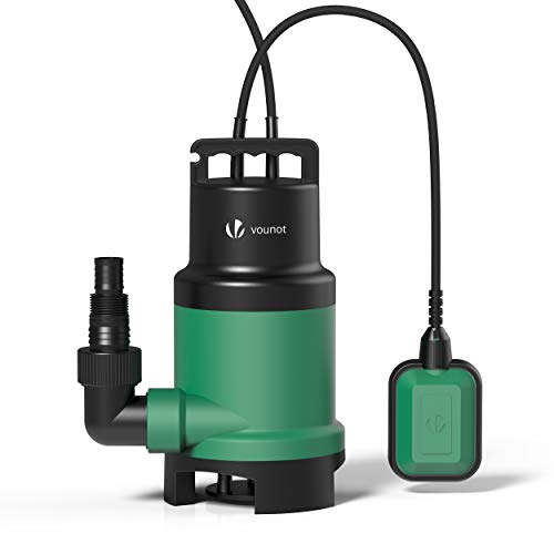 VOUNOT Bomba Sumergible, Bombas Aguas Sucias, 750W, Máx Caudal 14000 l/h, 7M de Inmersión, 7.5M de Altura de Entrega, Máx Gránulo 25 mm, con Interruptor de Flotador VOUNOT Bomba Sumergible, Bombas Aguas Sucias, 750W, Máx Caudal 14000 l/h, 7M de Inmersión, 7.5M de Altura de Entrega, Máx Gránulo 25 mm, con Interruptor de Flotador
