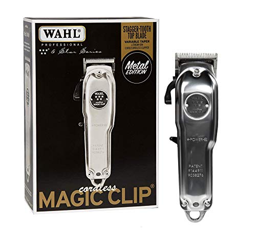 Wahl Magic Clip Metal Edition #8509 Professional 5-Star Cordless - Great for Barbers & Stylists - 100 Years of Tradition