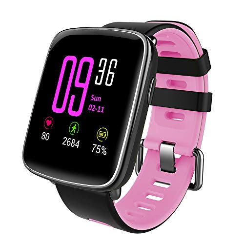 Willful Smartwatch con Pulsómetro,Impermeable IP68 Reloj Inteligente con Cronómetro, Monitor de sueño,Podómetro,Calendario,Control Remoto de música,Pulsera Actividad para Android y iOS (Rosa)