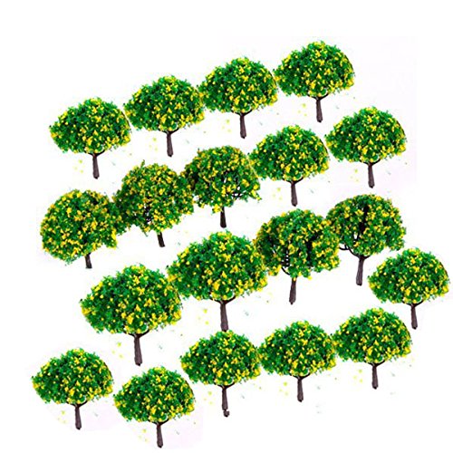 WINOMO 20 piezas modelo árboles tren tren tren arquitectura paisaje escala 1:100 (verde)