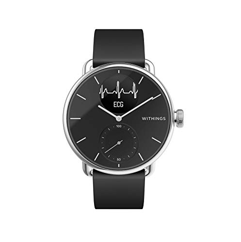 Withings ScanWatch - Reloj inteligente híbrido con ECG, tensiómetro y oxímetro, 38 mm, color Negro