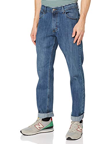 Wrangler Authentic Regular Pantalones, Azul (Blue Mid Stone 14V), 36W / 32L para Hombre