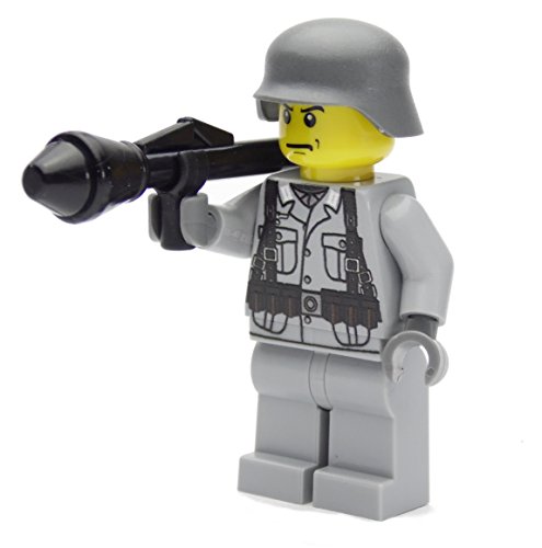 WW2 WWII Custom Soldado Alemán con BrickArms Panzerfaust, Estampada WW2 WWII Custom Soldado Alemán con BrickArms Panzerfaust, Estampada