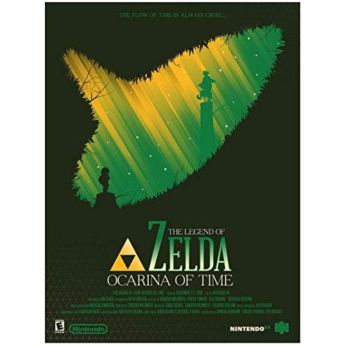 wzgsffs The Legend of Zelda Ocarina of Time Hot Game Poster and Prints Impresión De Arte De Pared En Lienzo para Sala De Estar Decorativa-20X28 Pulgadas X 1 Sin Marco