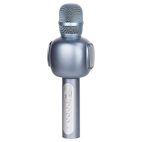 XiaoDong1 Auricular Inalámbrico Bluetooth Micrófono K Canción Tesoro De Micrófono Inalámbrico Canto Música 25 * 6cm (Color : Silver)