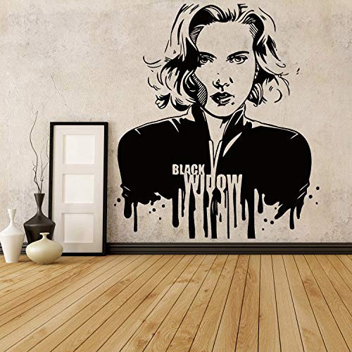 xingbuxin Pegatinas de Pared Black Widow Home Interior Murals Art The Black Widow Character Tatuajes de Pared Vinyl Movie Wall Poster 1 57x61cm