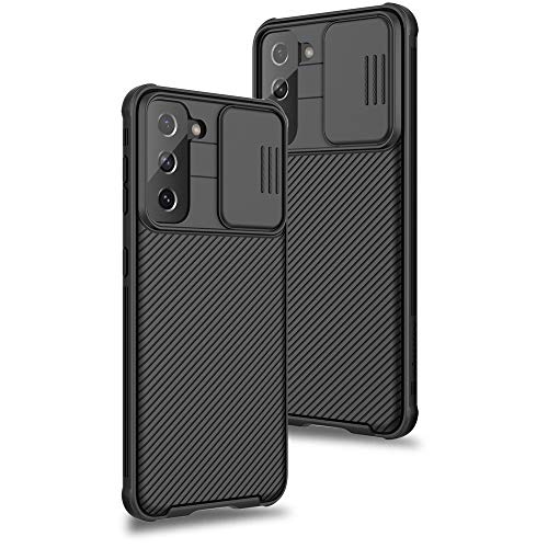 XTCASE Funda para Samsung Galaxy S21, Protección de la cámara Carcasa Cubierta de cámara Deslizante Proteger Ultra-Delgado Híbrida PC Anti-Choque Anti-arañazos - Negro