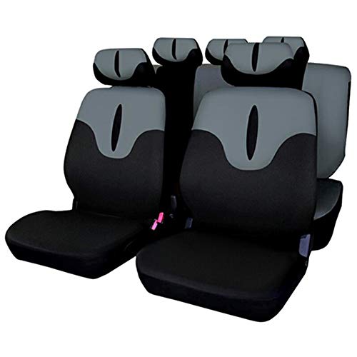 XY COOL Juego Completo de Fundas para Asientos de Coche universales - 9 Piezas (Gris) XY COOL Juego Completo de Fundas para Asientos de Coche universales - 9 Piezas (Gris)