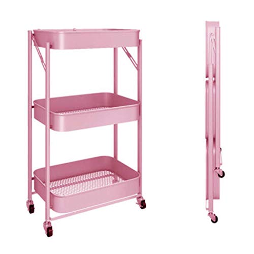 YANXIH Carro Rodante Plegable, Carro De Utilidades De 3 Niveles con La Organización De La Cesta De Malla Metálica, Estanterías De Almacenamiento Móvil para La Cocina, La Oficina, El Garaje Y El Baño YANXIH Carro Rodante Plegable, Carro De Utilidades De 3 Niveles con La Organización De La Cesta De Malla Metálica, Estanterías De Almacenamiento Móvil para La Cocina, La Oficina, El Garaje Y El Baño