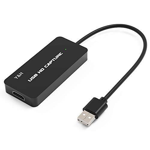 Y&H Tarjeta de captura de vídeo HD 4K Captura vídeo de HDMI a USB HD 1080P 60fps Video Live Streaming Grabación de juego para Xbox 360 / Xbox One / PS4 / Wii U y Nintendo Switch