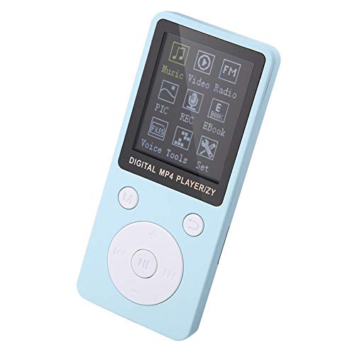 Yunir Mini portátil Multifuncional Deportes al Aire Libre Reproductor de Video Musical MP4 Grabación de Radio Soporte de Libros electrónicos Tarjeta de Memoria 32G con Auriculares(Azul)