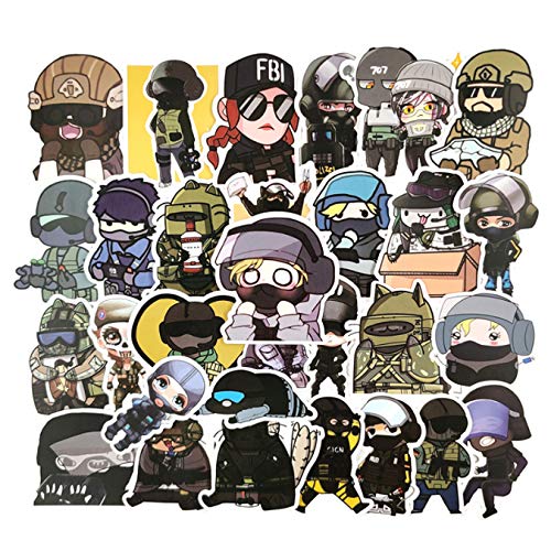 ZFHH 50pcs/Pack Popular Games Tom Clancy'S Rainbow Six Siege Stickers For Furniture Wall Desk DIY Chair Toy Car Trunk Computer TV Etc